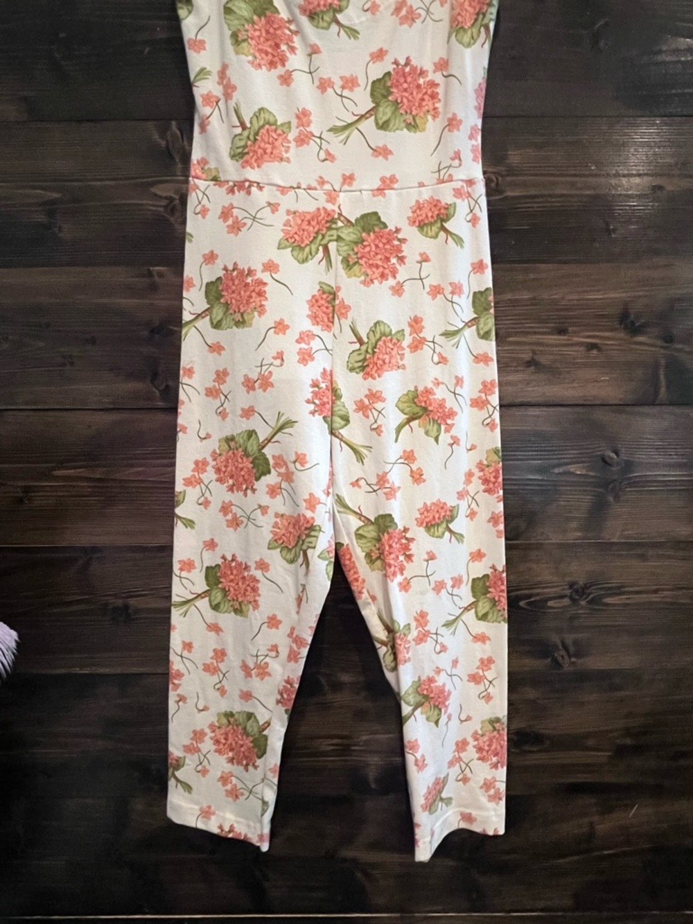 Betsey Johnson Vintage Jumpsuit/Romper Hydrangea Print - Picture 3 of 12